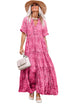 Paisley Print Boho Holiday Ruffle Tiered Maxi Dress